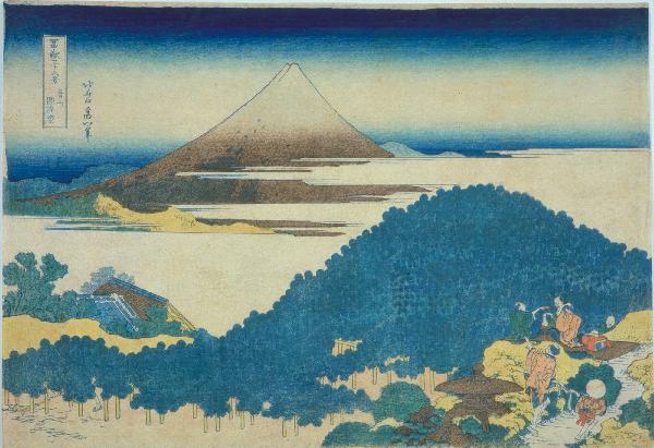 Hokusai- 36 Views of Mt Fuji -Enza Matsu Pine Tree at Aoyama