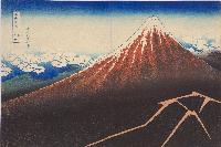 Hokusai- 36 Views of Mt Fuji -Rain Storm beneath the Peak
