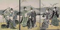 Utamaro- Fuji, Falcon and Egg Plant - the three lucky icons