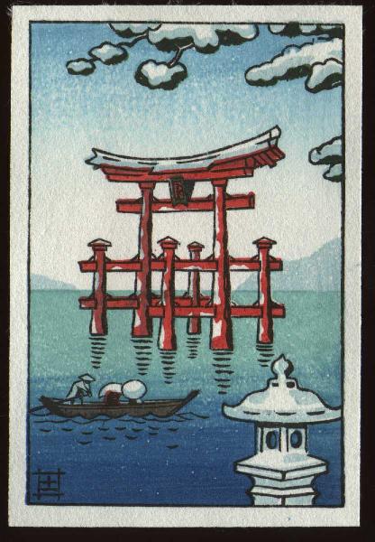 Snow at Miyajima (Mini Postcard)