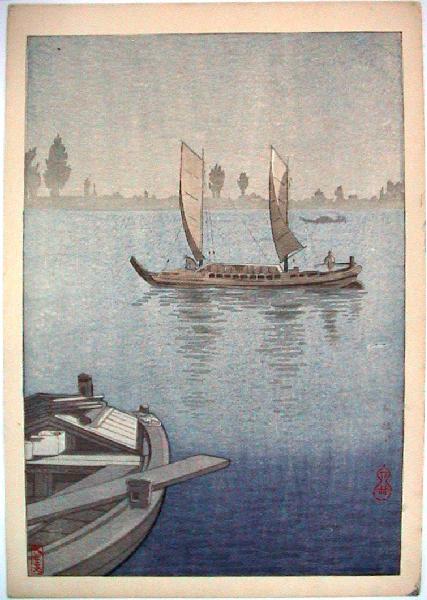 Unknown boats on lake