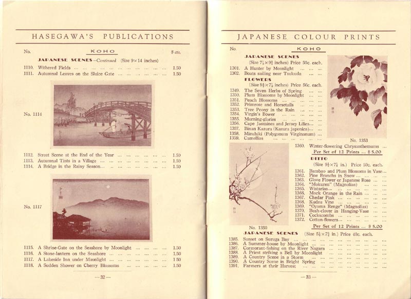 Hasegawa Publishing Company Catalog - Pages 32 and 33