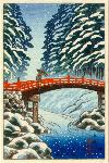 Sacred Bridge, Nikko (snow scene)